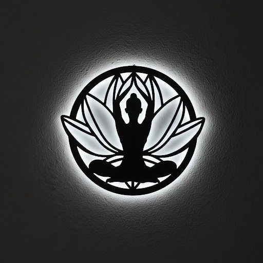 Панно декоративне картина на стіну Лотос LED підсвітка 16 кольорів пульт 400х447 acr-p000237 | Зображення 1