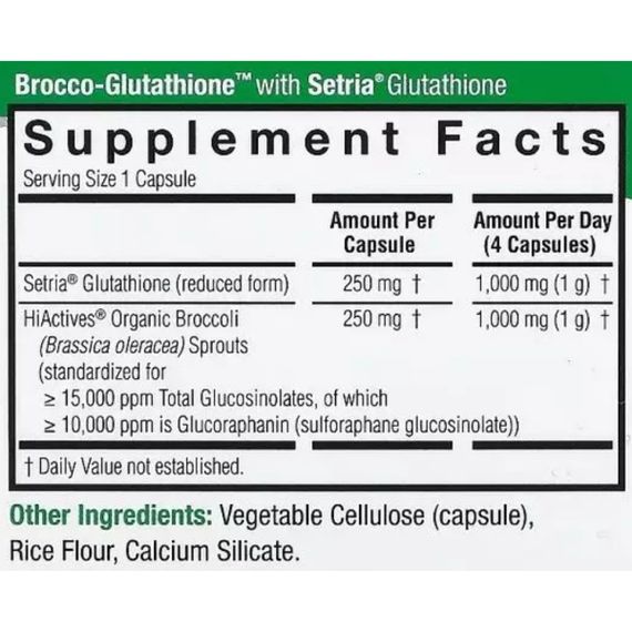 Антиоксидант Nature's Answer Brocco-Glutathione 500 mg 60 Veg Caps | Зображення 1