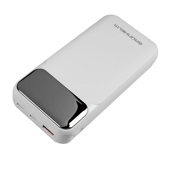 Power Bank - Портативна батарея 20.000 mAh. білий - GP-20WQC швидка зарядка 22.5W GRUNHELM | Зображення 1
