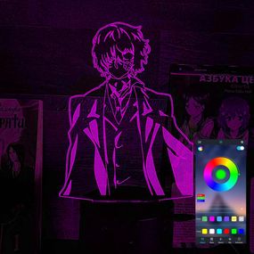 Акриловый светильник-ночник управление с телефона Осаму Дазай 3 tty-n002325