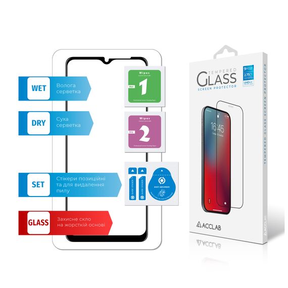 Скло захисне ACCLAB Full Glue Samsung A12 Black (1283126509599) | Зображення 6
