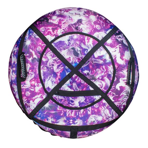 Надувні санки 100 см "єдинороги" (Оксфорд, ПВХ) плюшка для катання по снігу | Зображення 3