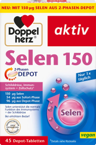 "Doppelherz Selen 150" Доппельгерц Селен 150 мкг. для щитовидної залози, нервової системи, 45 шт., Німеччина