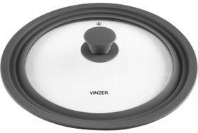 Кришка скляна Vinzer 24/26/28 см 50253 універсальна з силіконовим обідком