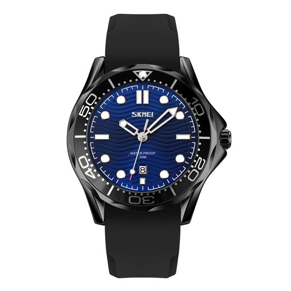 Чоловічий годинник Skmei 9276PBKBU Black-Blue Silicone Strap