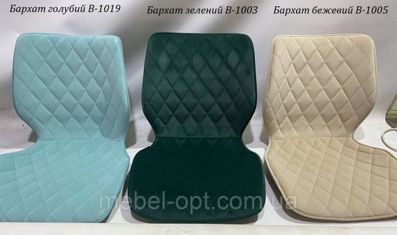 Стілець Toni CH Office 530 велюр смарагдовий зелений В-1003 на хромованій хрестовині Ø 530 мм з пластиковими колесиками | Зображення 2