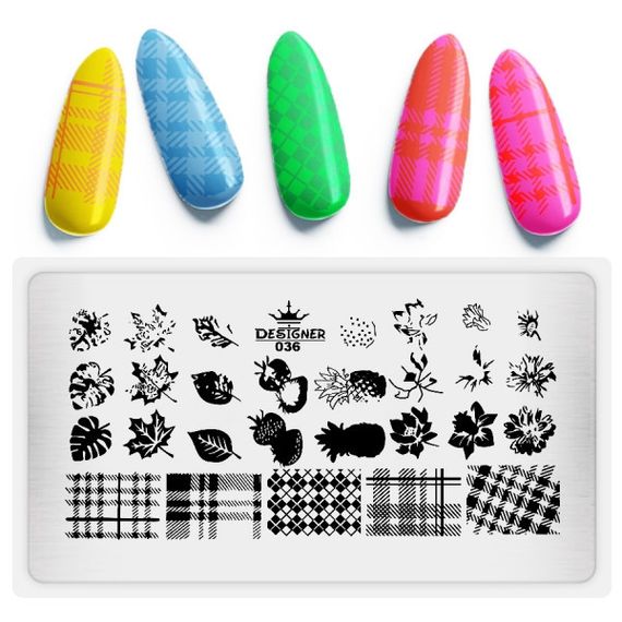 Пластина 036 для стемпінгу Designer Professional (12х6см) | Зображення 1