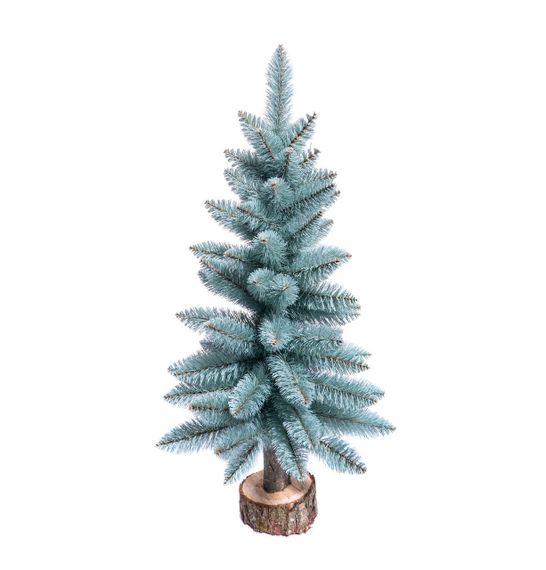 Настільна штучна ялинка Elegant 85см на пеньочку блакитна