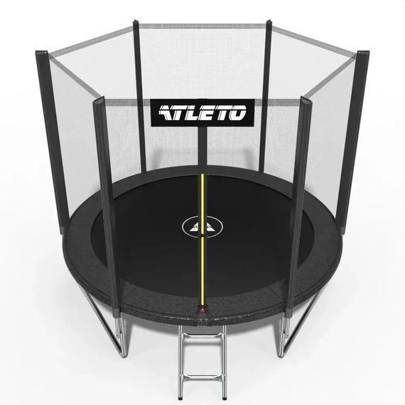 Батут дитячий Atleto 252 см із захисною сіткою і драбиною для дому та дачі чорний 42400443 | Зображення 1