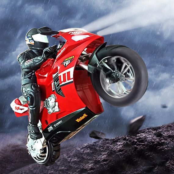 Мотоцикл на радіокеруванні Motorcycle Stunt Drift six-axis Gyroscope Red | Зображення 6