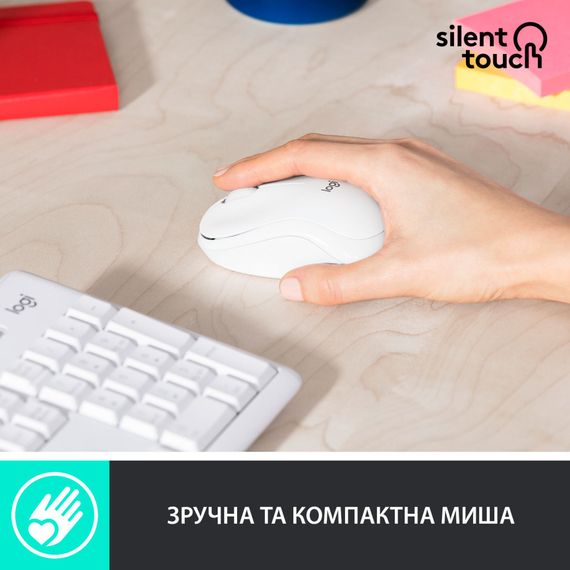 IT набір Logitech MK295 Silent Wireless Combo, US, Off-White (920-009824) | Зображення 3