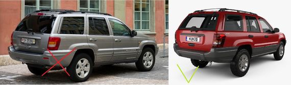 Бризковики (4 шт) для Jeep Grand Cherokee WJ 1999-2004рр | Зображення 2