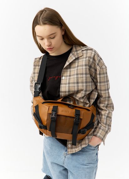 Велика жіноча поясна сумка бананка Sambag DynamicDart руда 38 × 21 × 7 см (80411121) | Зображення 4