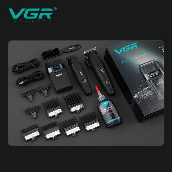 VGR V-640 S3 — профессиональный набор для стрижки 3 в 1 с мощным аккумулятором и LED-дисплеем | Зображення 3