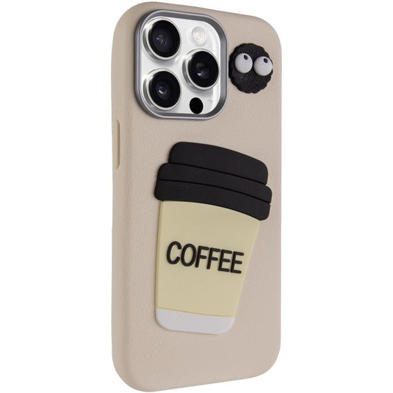 Чехол TPU Leather Toys для Apple iPhone 14 Pro Max (6.7") Coffee / Sand
