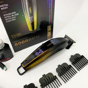 Професійна машинка для стрижки голови VGR, Машинка для стрижки з додатковими насадками PI-18