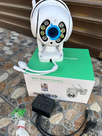 Вулична камера UKC Відеоспостереження WIFI IP бездротова зовнішня поворотна V380 Pro з блоком живлення | Зображення 4