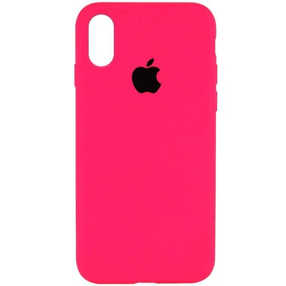 Чохол Silicone Case Full Protective (AA) для Apple iPhone X / XS (5.8") Рожевий / Barbie pink
