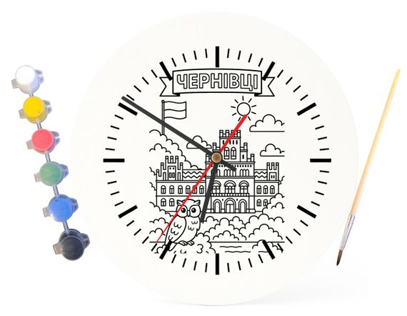 Дитячий набір для творчості годинник розмальовка Чернівці 30 см (Г0136) | Зображення 3