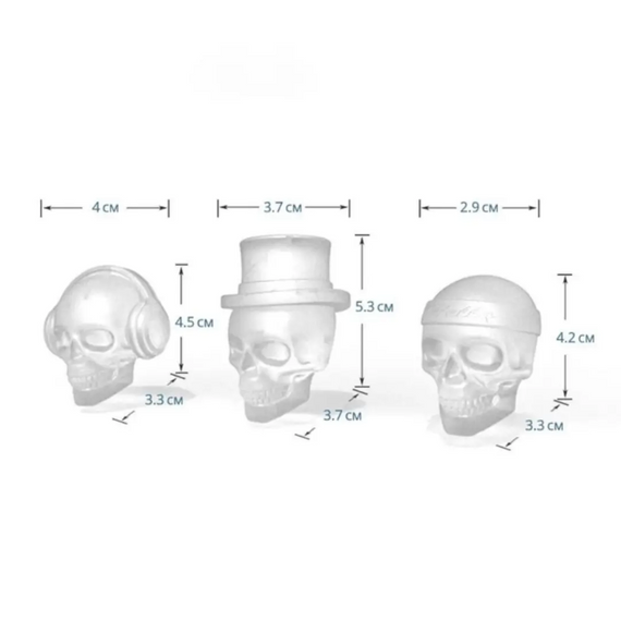 Креативна форма для льоду Силіконова форма 3.3 см - 5.3 см у вигляді черепа   знижка | Зображення 4