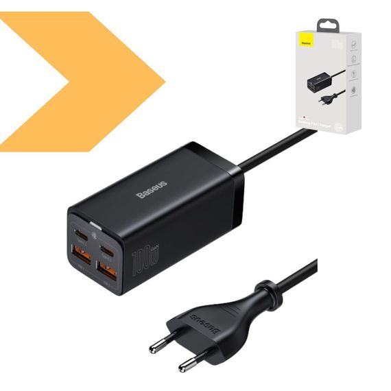 Сетеве зарядне устройство Baseus GaN3 Pro Desktop Fast Charger 100W чорний (33077-01_1752)