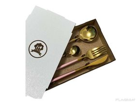 Набор столовых приборов Kitchen розовый на 4 персоны