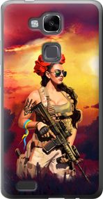 Чехол на Huawei Ascend Mate 7 Украинка с оружием "5316u-140-17620"