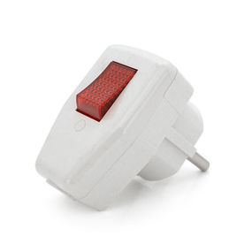 Вилка з вимикачем кутова YT-426A, 16A 250V, A105, White,