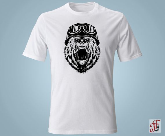 Футболка с принтом   Wild bear pilot.