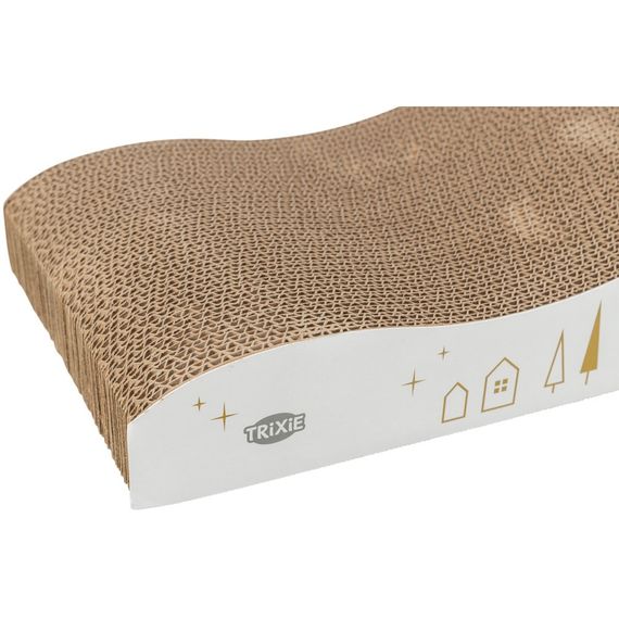 Кігтеточка-хвиля Trixie для котів Різдвяна кортонна  біло-золота 43,5х8х20 см | Зображення 5