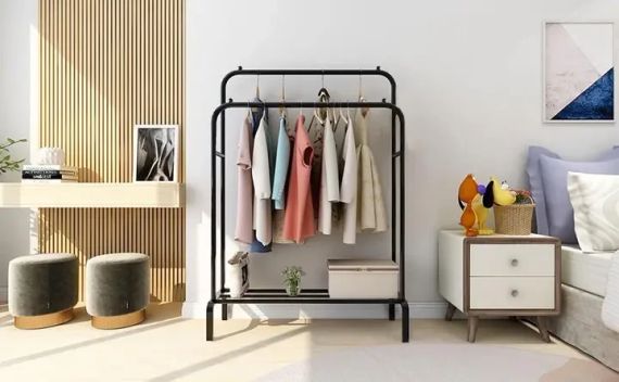 Подвійна стійка для одягу чорного кольору Double floor Hanger | Зображення 1