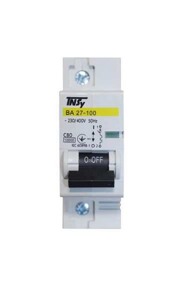 Автоматический выключатель ВА27-100 1Р 80А 10 кА х-ка C Ny95504834 | Зображення 1