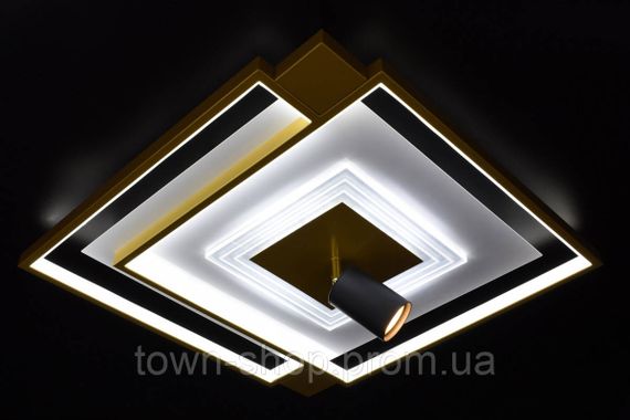 Люстра потолочная LED с пультом 310-500*500-k Золото 15х50х50 см. | Зображення 3