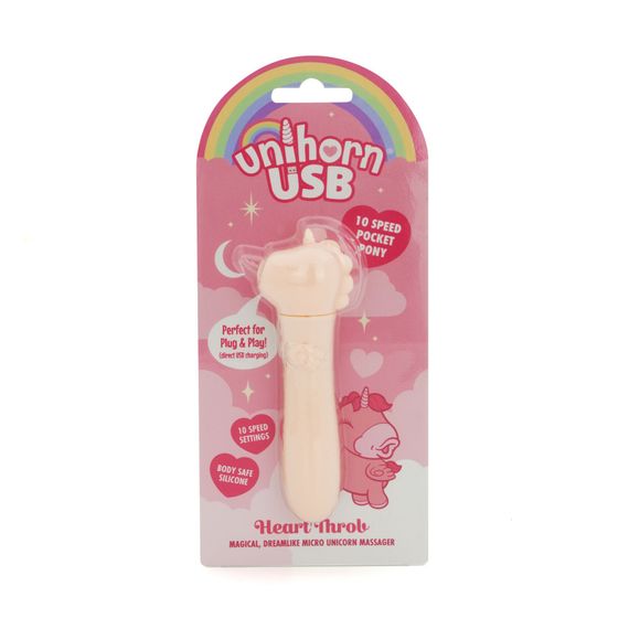 Вібратор-єдиноріжка Unihorn USB Bullet - Heart Throb, віброкуля, USB-зарядка | Зображення 5