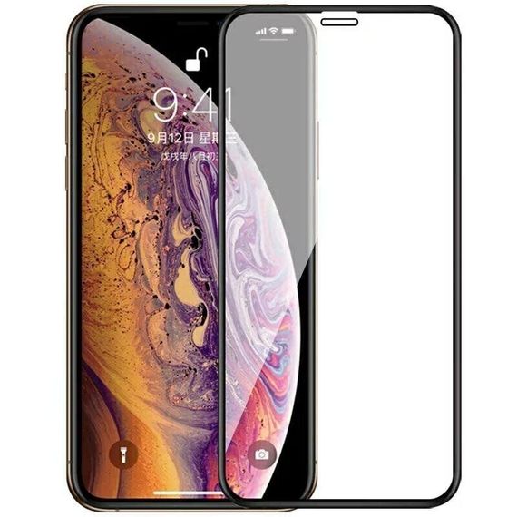 Захисне скло 2.5D на весь екран для iPhone XS Max колір Чорний
