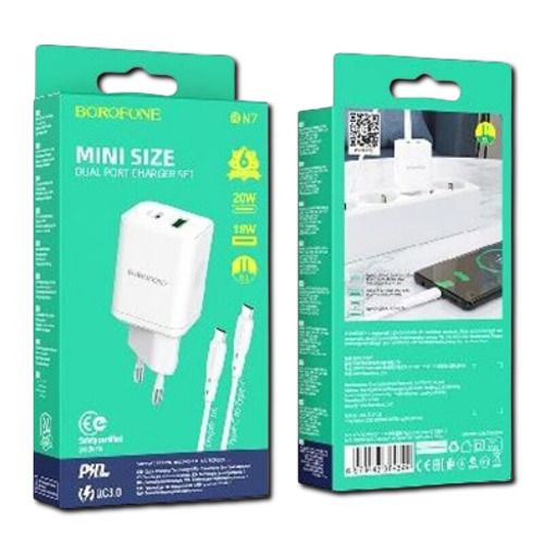 Зарядний пристрій швидкої зарядки XPRO Borofone BN7 PD20W+QC3.0 Type-C To Type-C (33158-01_211) | Зображення 2