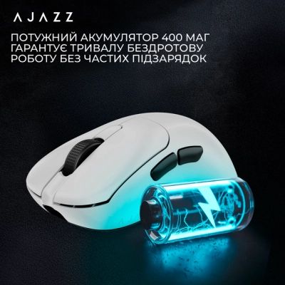 Мышка Ajazz AJ179PRO Wireless/Bluetooth/USB Charging Dock White (AJ179-PRO-W) | Зображення 4