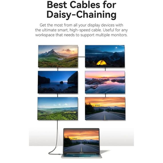 Дата кабель USB-C to USB-C 1.0m USB4.0 240W (50V/5A) 8K60Hz Thunderbolt 4 Gray Aluminum Alloy Vention (TAVHF) | Зображення 9
