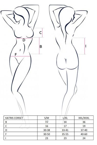 Корсет з пажами Passion KATRISS CORSET L/XL, black, трусики, шнурівка sexstyle | Зображення 2