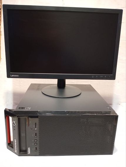 Комплект ПК: Lenovo ThinkCentre E73 Tower / Intel Core i3-4170 (2 (4) ядра по 3.7 GHz) / 8 GB DDR3 / 500 GB HDD / Intel HD Graphics 4400 + Монітор Lenovo ThinkVision T2224d / 22" (1920x1080) IPS / 1x DP, 1x VGA / VESA 100x100 б/в | Зображення 1