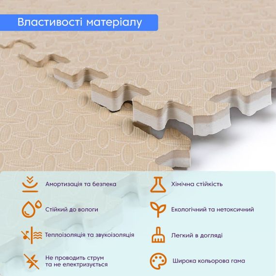 Підлогове двостороннє покриття CREAM and BEIGE 60*60cm*2cm (D) SW-00001846 | Зображення 2
