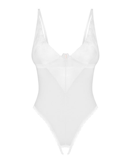 Боді з доступом Obsessive Alissium crotchless teddy, XS/S, ліф з м’якою чашкою, високі трусики | Зображення 2