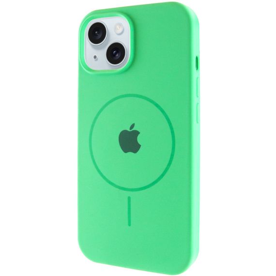 Чохол Silicone Case Full Protective (AA) with MagSafe для Apple iPhone 15 Plus (6.7") Зелений / Spearmint
