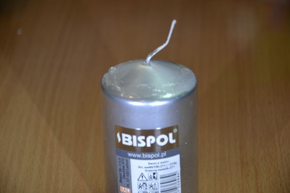 Свічка столова циліндр Bispol AURA Candles sw60/100-271 Срібний металік | Зображення 5