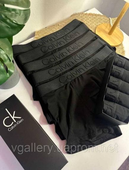 Чоловічі труси боксери CK 5 шт. у коробці — 5 шт. чорних трусів у коробці, Чорні труси СК у коробці Преміум 3XL