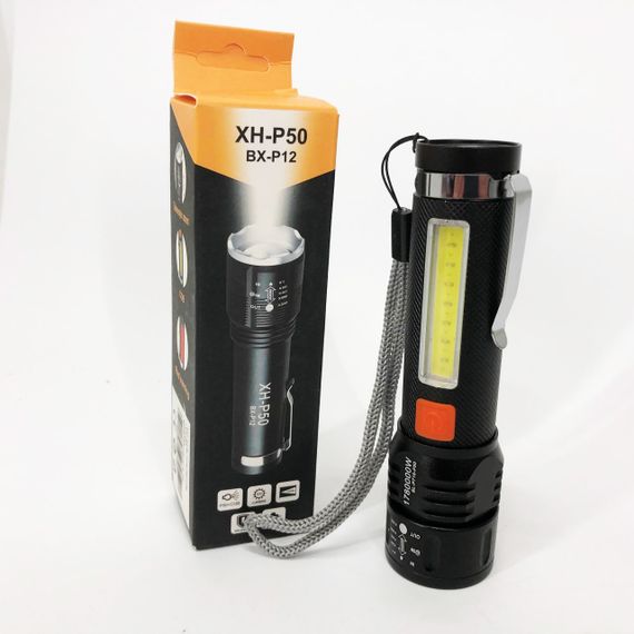 Ліхтар акумуляторний Bailong BL-P716-P50+COB white+red, Портативний світлодіодний ліхтар із зарядкою | Зображення 8