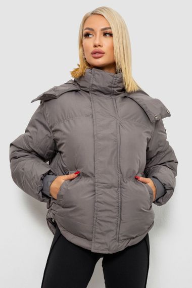 Куртка женская зимняя короткая, цвет серый, 244R983