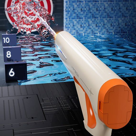 Водяний акумуляторний автомат Water Gun 185-66 (400ml) with lithium battery White / Orange | Зображення 2