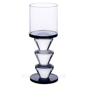 Підсвічник скляний 6×15.7 см на одну свічку підсвічник келих на ніжці декоративний Сірий HP-4-21L