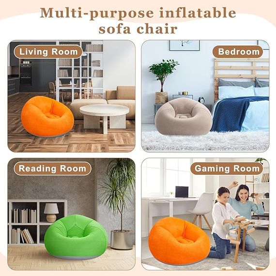 Надувное кресло-пуф Inflatable Sofa / Надувное кресло-мешок 110×110×85 см | Зображення 2